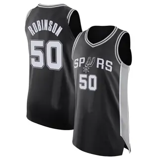 San Antonio Spurs Men's David Robinson Black Authentic Jersey - Icon Edition