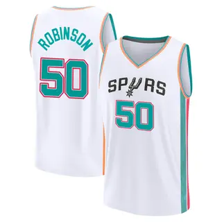 San Antonio Spurs Men's David Robinson White Fast Break 2021/22 Replica City Edition Jersey