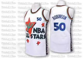 San Antonio Spurs Men's David Robinson White Swingman 1995 All Star Throwback Jersey