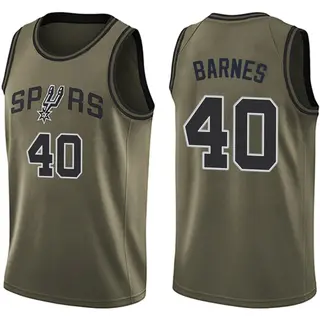 San Antonio Spurs Men's Harrison Barnes Green Swingman Salute to Service Jersey
