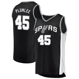 San Antonio Spurs Men's Mason Plumlee Black Fast Break Jersey - Icon Edition