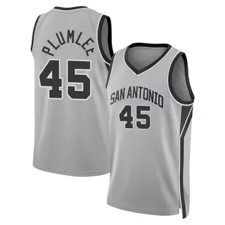 San Antonio Spurs Men's Mason Plumlee Swingman Silver 2024/25 Statement Edition Jersey