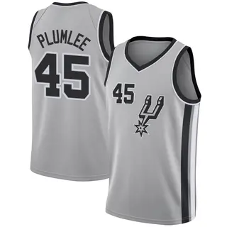 San Antonio Spurs Men's Mason Plumlee Swingman Silver Jersey - Statement Edition