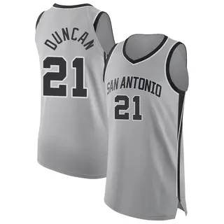 San Antonio Spurs Men's Tim Duncan Authentic Silver 2024/25 Statement Edition Jersey