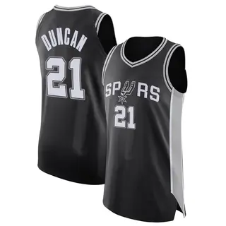 San Antonio Spurs Men's Tim Duncan Black Authentic Jersey - Icon Edition