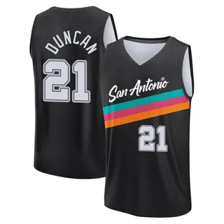 San Antonio Spurs Men's Tim Duncan Black Fast Break 2025/26 City Edition Jersey