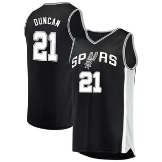 San Antonio Spurs Men's Tim Duncan Black Fast Break Jersey - Icon Edition