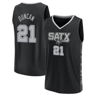 San Antonio Spurs Men's Tim Duncan Black Fast Break Statement Edition 2022/23 Jersey