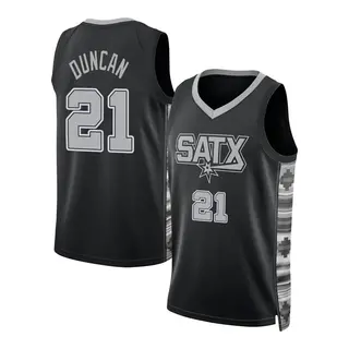 San Antonio Spurs Men's Tim Duncan Black Swingman Statement Edition 2022/23 Jersey