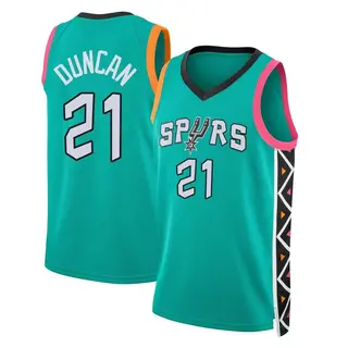 San Antonio Spurs Men's Tim Duncan Fast Break Turquoise 2022/23 City Edition Jersey