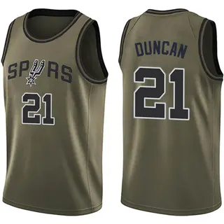 San Antonio Spurs Men's Tim Duncan Green Swingman Salute to Service Jersey