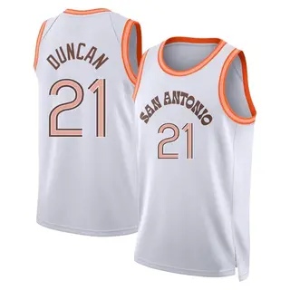 San Antonio Spurs Men's Tim Duncan White Swingman 2023/24 City Edition Jersey