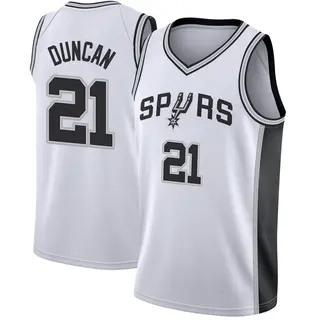 San Antonio Spurs Men's Tim Duncan White Swingman Jersey - Association Edition