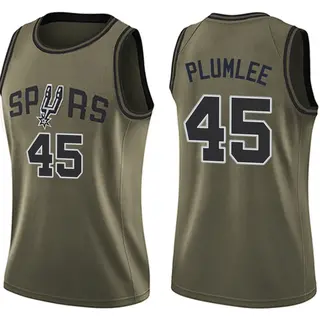 San Antonio Spurs Women's Mason Plumlee Green Swingman Salute to Service Jersey