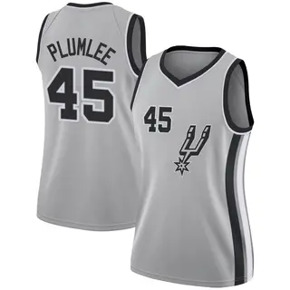 San Antonio Spurs Women's Mason Plumlee Swingman Silver Jersey - Statement Edition