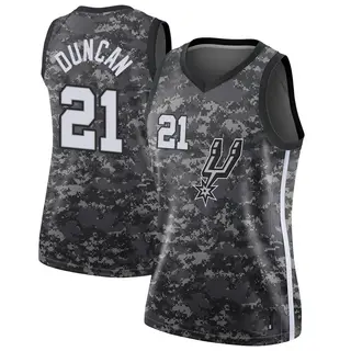 San Antonio Spurs Women's Tim Duncan Black Swingman Jersey - City Edition