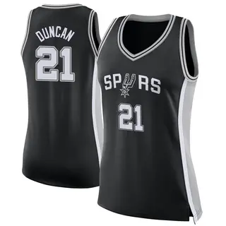 San Antonio Spurs Women's Tim Duncan Black Swingman Jersey - Icon Edition