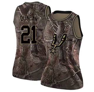 San Antonio Spurs Women's Tim Duncan Camo Swingman Realtree Collection Jersey