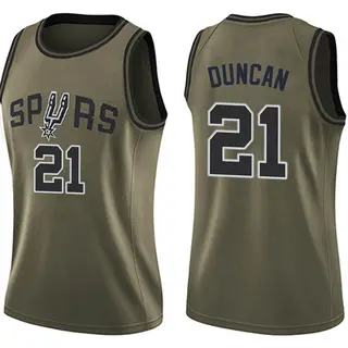 San Antonio Spurs Women's Tim Duncan Green Swingman Salute to Service Jersey