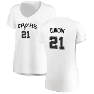 San Antonio Spurs Women's Tim Duncan White Fast Break Jersey - Association Edition