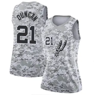 San Antonio Spurs Women's Tim Duncan White Swingman 2018/19 Jersey - Earned Edition
