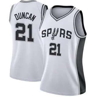 San Antonio Spurs Women's Tim Duncan White Swingman Jersey - Association Edition