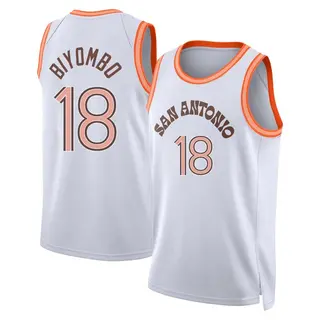San Antonio Spurs Youth Bismack Biyombo White Swingman 2023/24 City Edition Jersey