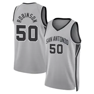 San Antonio Spurs Youth David Robinson Swingman Silver 2024/25 Statement Edition Jersey