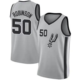 San Antonio Spurs Youth David Robinson Swingman Silver Jersey - Statement Edition