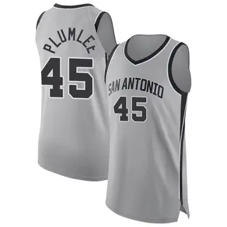 San Antonio Spurs Youth Mason Plumlee Authentic Silver 2024/25 Statement Edition Jersey