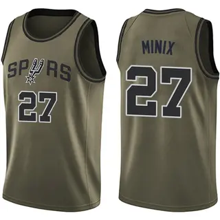 San Antonio Spurs Youth Riley Minix Green Swingman Salute to Service Jersey