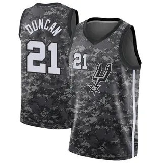 San Antonio Spurs Youth Tim Duncan Black Swingman Jersey - City Edition