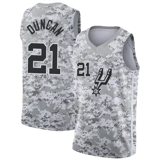 San Antonio Spurs Youth Tim Duncan White Swingman 2018/19 Jersey - Earned Edition